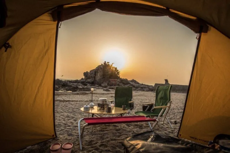 Snow Peak Red Folding Bench^ Chairs